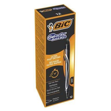 Bic Gelschreiber Gel-ocity quick dry, Strichbreite 0.7mm, schwarz (12x) (949873)