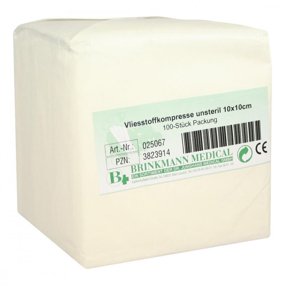 Brinkmann Medical ein Unternehmen der Dr. Junghans Vliesstoff-kompressen 10x10 cm unsteril 4fach 03823914