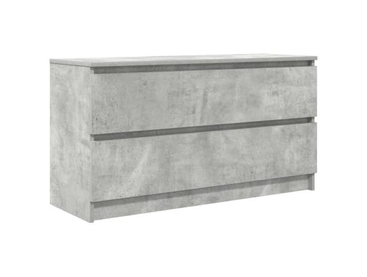 GKHPYURE TV-Schrank in Zementgrau 100 x 35 x 54 cm 2 Schubladen, stabiles technisches Holz, großer Raum, einfache Reinigung, kippsicher