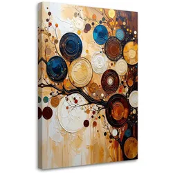 LEINWANDBILD Abstraktion Kreise Zweige 40x60cm