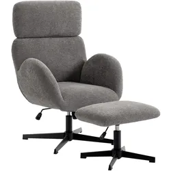 RELAXSESSEL mit Hocker Polyester Grau