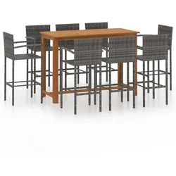 vidaXL 9-tlg. Gartenbar-Set Grau