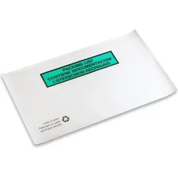 Transpak, Lieferscheintasche, Dokumententaschen Masse 240x130mm weiss DIN-Lang Pergaminpapier Lieferschein/Rechnung (1000 Stk.)