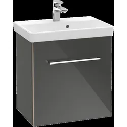 Villeroy & Boch Avento Waschtischunterschrank, eine Tür, Anschlag rechts, 530x514x384mm, Griff chrom Glanz, A88801VR, Farbe: Graphite