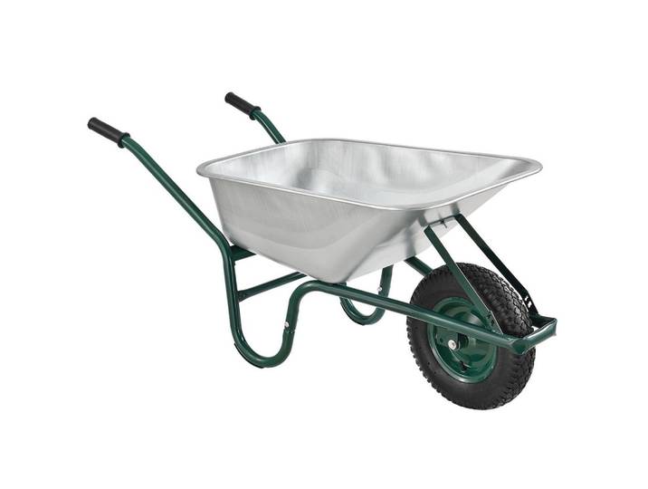 SCHUBKARRE Garden silber 100L mit Handschuhen