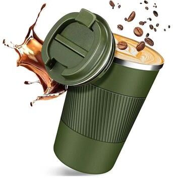 Inspire Select 304 Stainless Steel Leakproof Travel Coffee Mug Double Wall Insulated Thermal Bottle green 12.8 Fl Oz