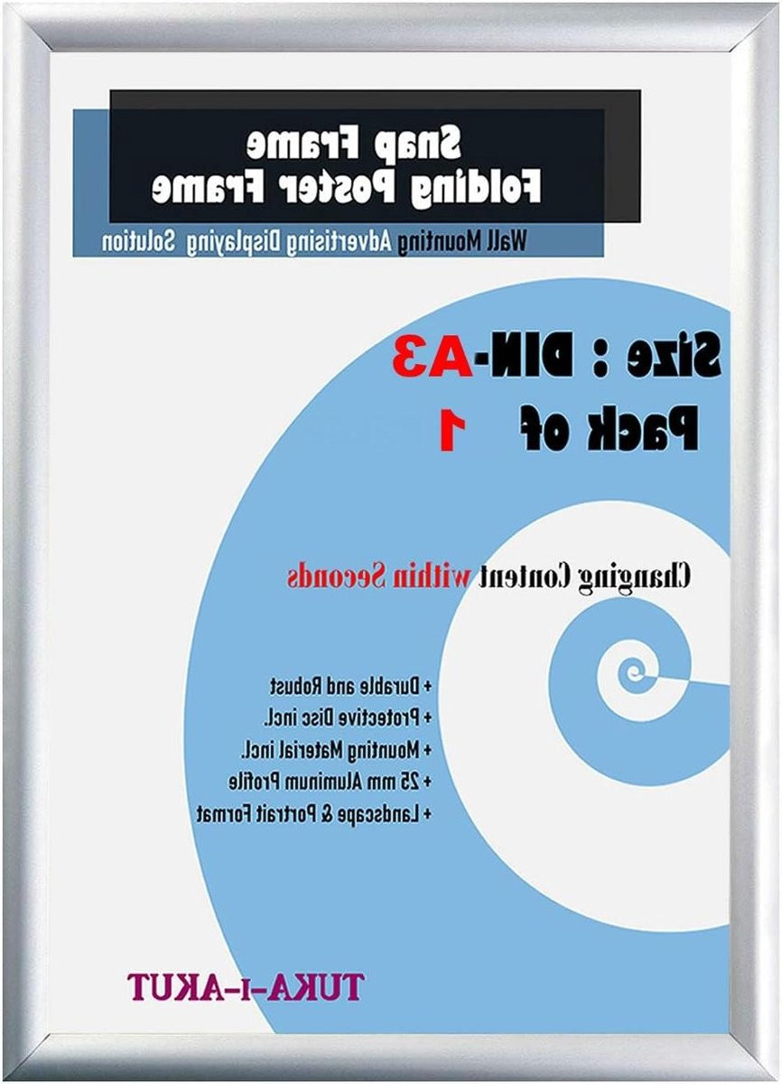 Aluminium Posterlijst Vouwframe Wissellijst A3 Zilverkleur