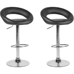 BARHOCKER 2er-Set Kunstleder Schwarz Peoria