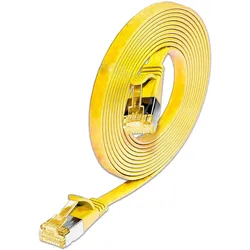 4x Wirewin Slim Patchkabel: U/FTP, 10cm, gelb (U/FTP, CAT6a, 0.10 m), Netzwerkkabel