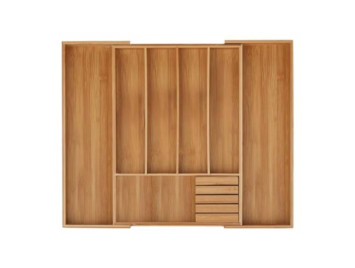 Relaxdays Range-couvert\, bambou\, extensible\, organiseur pour tiroir\, séparateur\, HLP 5x55x44\,5 cm\, nature