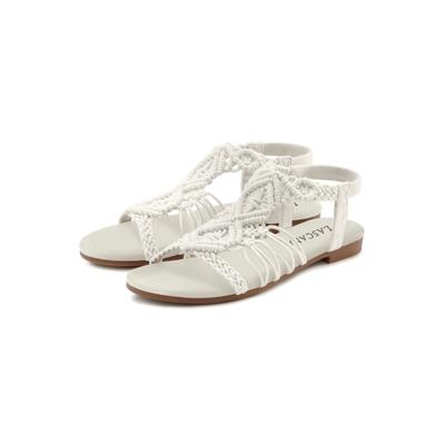 Sandale LASCANA "Sommerschuh", Damen, Gr. 43, beige, Obermaterial: 100% Textilmaterial. Decksohle: 100% Textilmaterial. Futter: 100% Lederimitat. Laufsohle: 100% Synthetik, unifarben, Schuhe Sandale, Sandalette, Sommerschuh mit elastischem Riemchen...