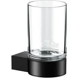 KEUCO PLAN Glashalter, Echt-Kristallglas, 14950379000, Farbe: Schwarz Matt