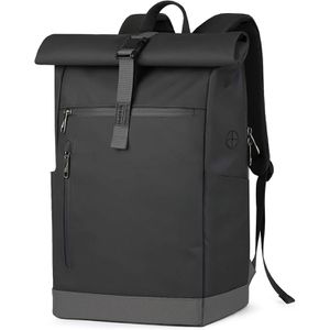 Inateck Laptop-Rucksack BP01003, Roll-Top, schwarz, wasserabweisend, Polyester, bis 17 Zoll