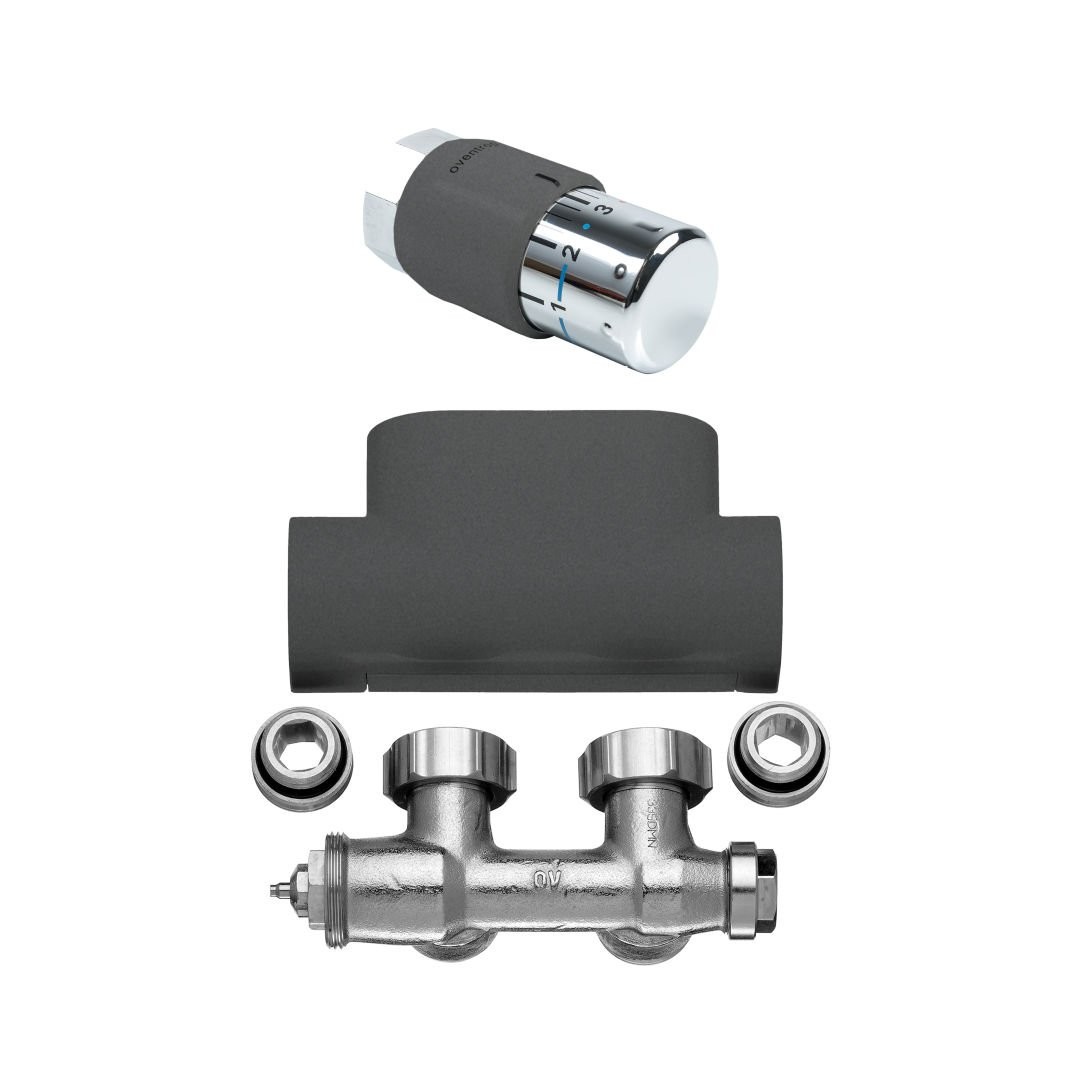 Kermi Ventilhahnblock-Kombiset Eckform in DB 703, ZV03090003 ZV03090003