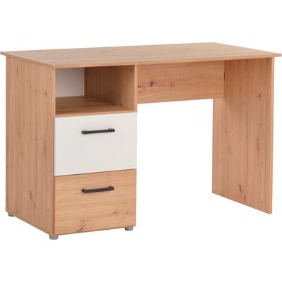 Schreibtisch ARTHUR BERNDT "Bente", braun (artisan oak, weiß), B:115cm H:77cm T:60cm, Tische, Schreibtisch