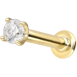 14 Karat Gold Labret mit Innengewinde MOISSANIT