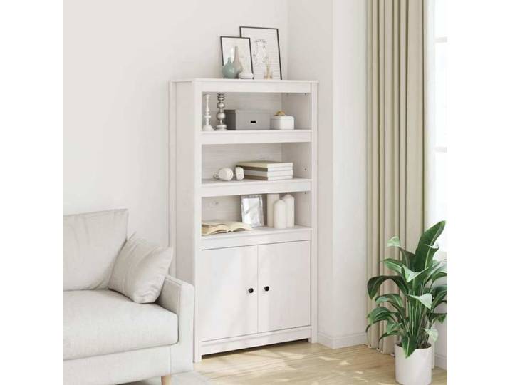 Sideboard - enfilade - CHIC Buffet haut de salon - Blanc 80x35x154 cm Bois massif de pin@92816