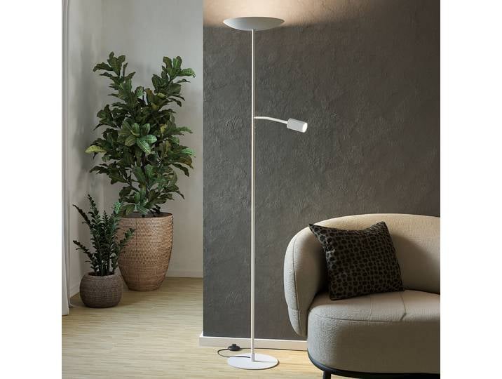 Lampadaire LED 32 x 32 x 170cm Argenté/Blanc Acier laqué LED Module LED