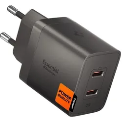 Spigen Essential 47-W-Wandladegerät EE472EU, Gunmetal (47 W, 2 Ports), USB Ladegerät, Grau
