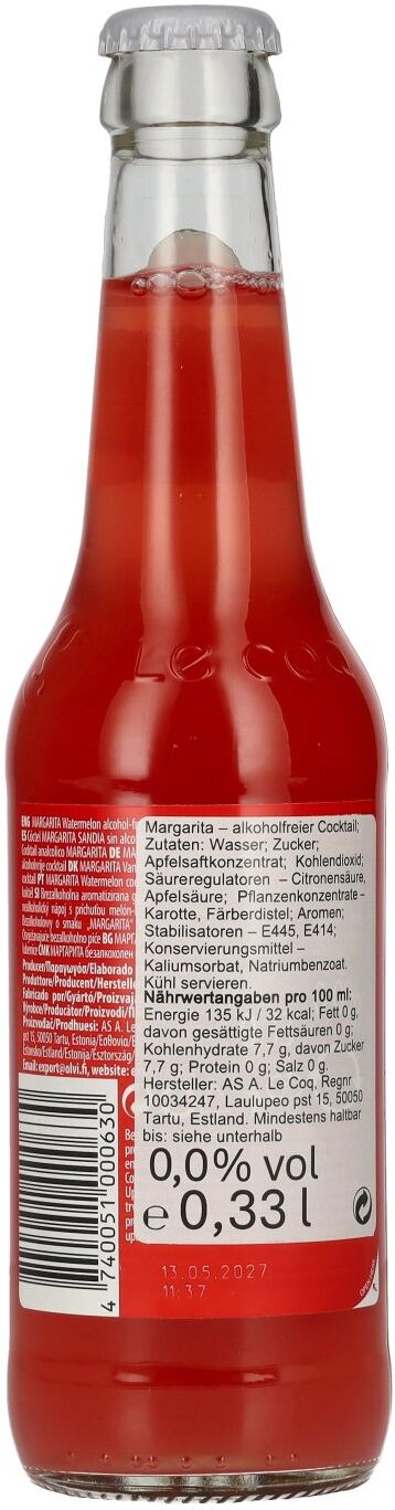 Le Coq MARGARITA alcohol-free 0.0% 0,33l
