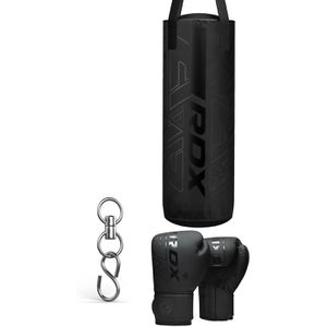RDX-Sports Boxsack F6 Set, gefüllt mit Textilresten, 12 kg, für Kinder, 61 cm, mit Stahlkette zum Aufhängen