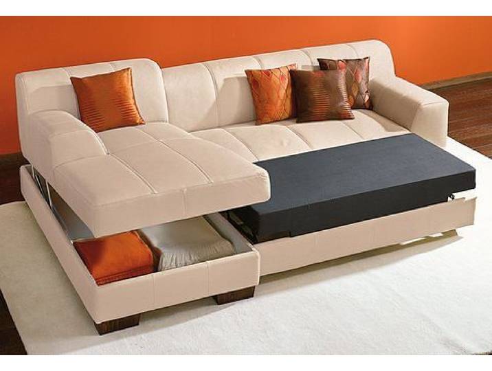 Ecksofa HOME AFFAIRE Falk klare Linien, elegant und zeitlos, L-Form , grau, B:262cm H:77cm T:159cm, Sofas, Ecksofa, mit Federkern und wahlweise mit Bettfunktion