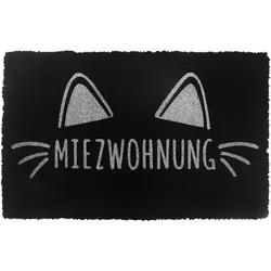 Relaxdays Kokos Fußmatte Tiere 60x40 cm Weiß,Schwarz