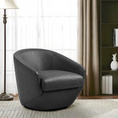 Modern Upholstered Swivel Barrel Chair