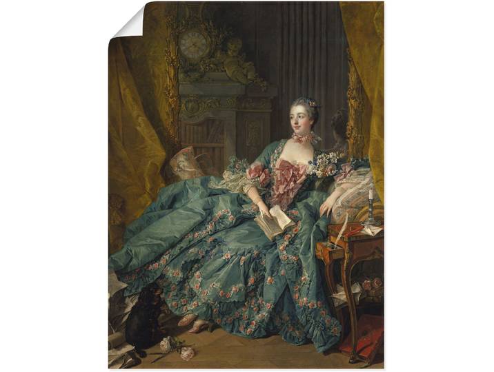 Wandbild ARTLAND Bildnis der Marquise de Pompadour. 1756 , grün (farbe bild(er): grün), B:45cm H:60cm, Bilder, Wandbild, als Leinwandbild, Poster in verschied. Grössen