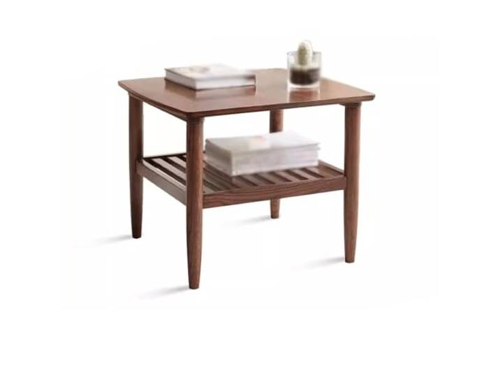 YCCHAH Sofatisch Massivholz Couchtisch Sofa Beistelltisch Wohnzimmer Doppelschicht Teetisch Home Kleiner Tisch Schlafzimmer Aufbewahrungstisch Wohnzimmer-Beistelltisch(B)