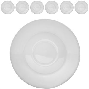 Van-Well Untertasse Trend, weiß, Porzellan, rund, Ø 15 cm, 6 Stück