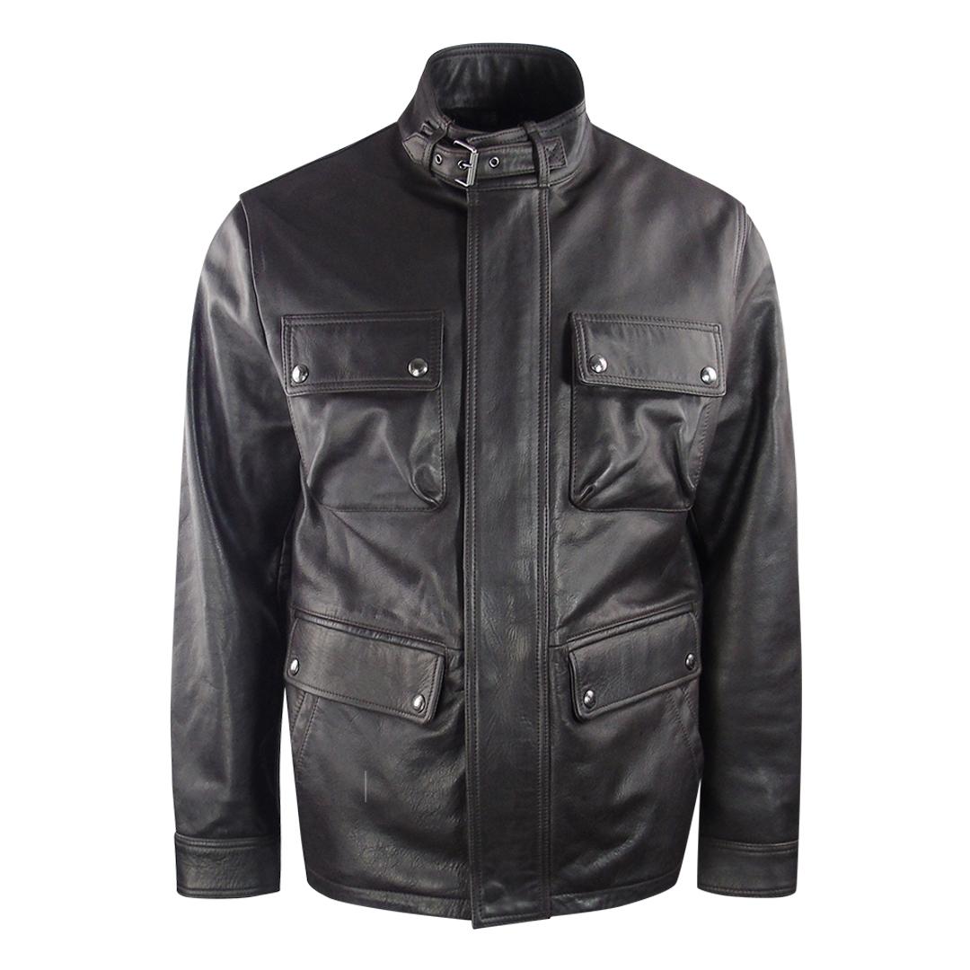 Belstaff donkerbruin Grant leren jack