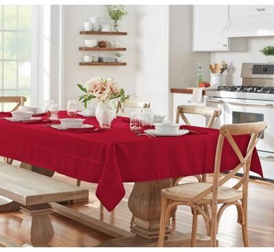 Threadmade Elegance Plaid Jacquard Woven Tablecloth