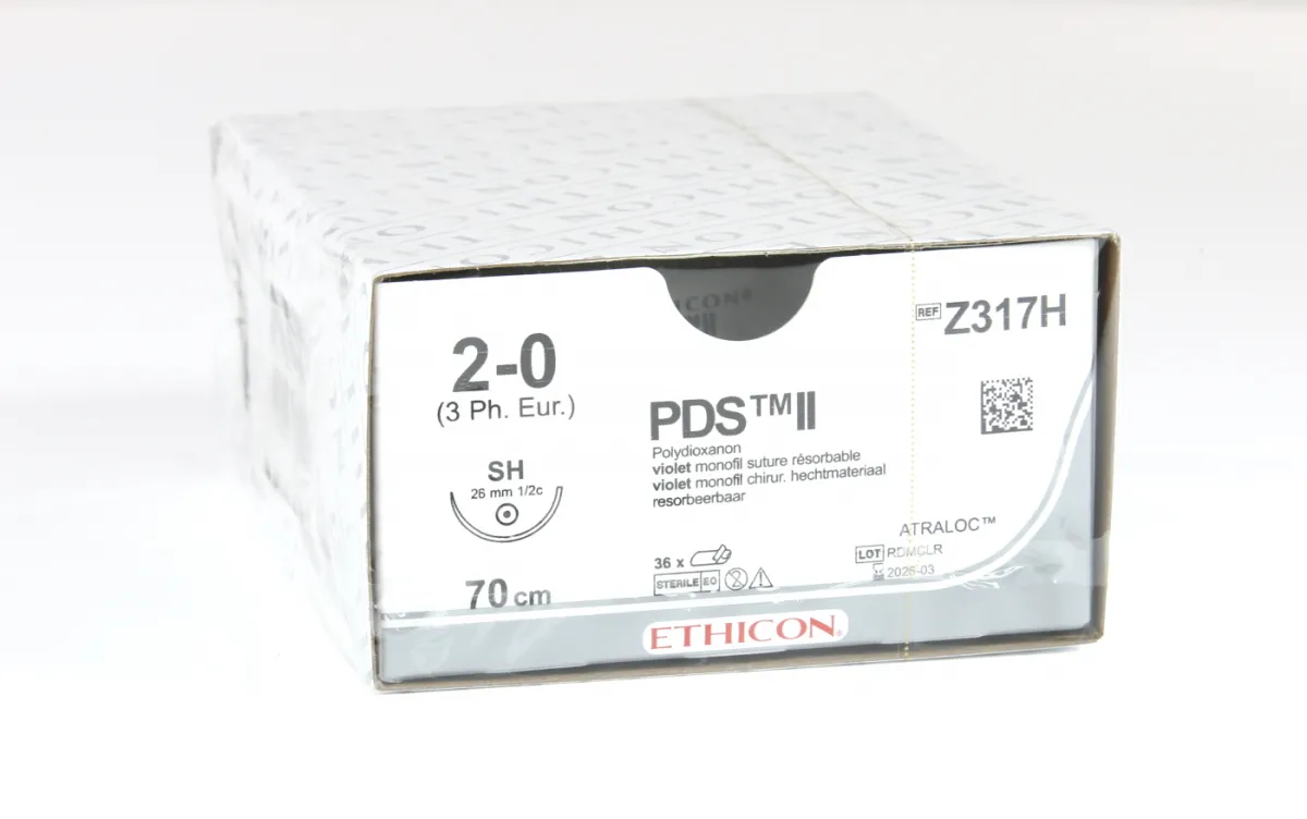 Ethicon Nahtmaterial PDS II violett monofil, 6-0, V18, 70 cm Faden (3 Dtz.) resorbierbar (Z991H)