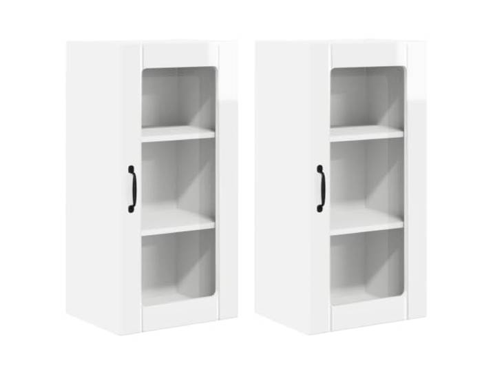 RJPLMFV Wandschrank, Küche, 2 Türen, weiß, glänzend, Holz Regal für Gewürze, Utensilien, modernes Design, leicht zu reinigen, für den Innenbereich