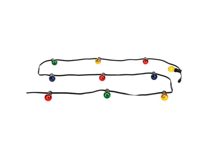Globo Lichterkette, Blau, Gelb, Grün, Rot, Schwarz, Kunststoff, Glas, 60 mm, G, 470 cm, Lampen & Leuchten, Innenbeleuchtung, Dekoleuchte, Lichterketten