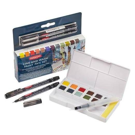 Derwent Line & wash paint pan set (12x) (603057)