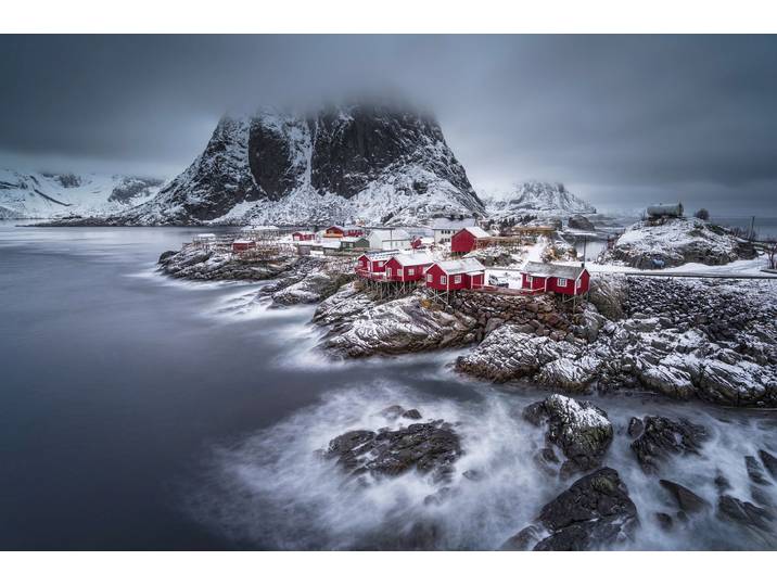 Fototapete PAPERMOON Photo-Art ANDY CHAN, WINTER-LOFOTEN-INSELN , bunt, B:2,5m L:1,86m, Vlies, Tapeten, Fototapete
