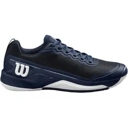 Wilson, Herren, Tennisschuhe, Rush Pro 4.5 Clay Navy/White Man (42 2/3), Weiss, Blau
