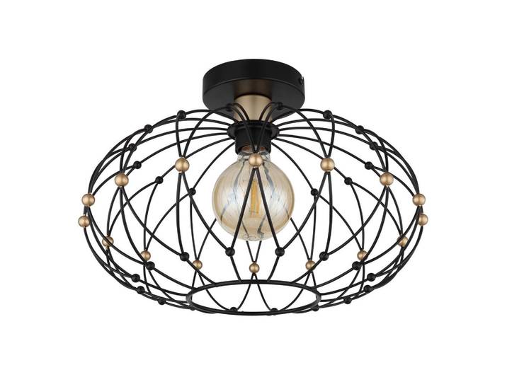 Globo Deckenleuchte Greys, Schwarz, Goldfarben, Metall, 25 cm, CE, Lampen & Leuchten, Innenbeleuchtung, Deckenleuchten, Deckenleuchten
