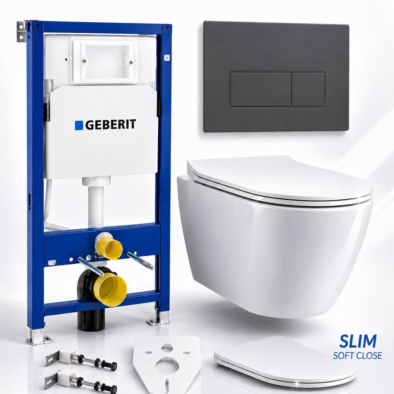 Geberit Vorwandelement WC-Schüssel Betätigungsplatte Delta50 | BADLAND ROLO