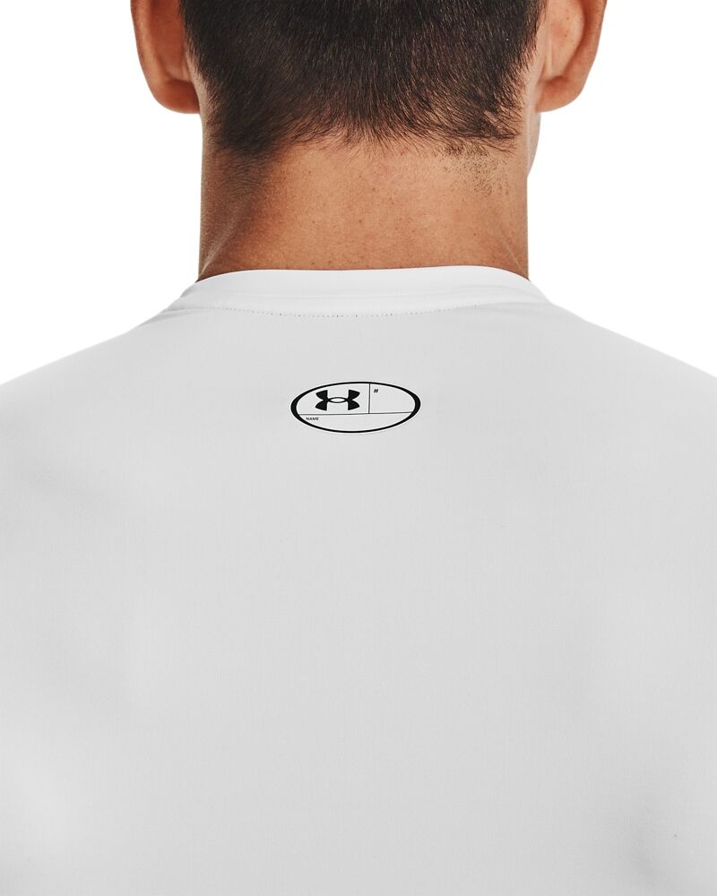 Trainingsshirt UNDER ARMOUR "UA HG ARMOUR COMP SS", Herren, Gr. 3XL, weiss (weiß), Obermaterial: 84% Polyester, 16% Elasthan. Einsatz: 92% Polyester, 8% Elasthan, Rundhals, Shirts Trainingsshirt, Kurzarm-Design, Rundhalsausschnitt, atmungsaktives Material