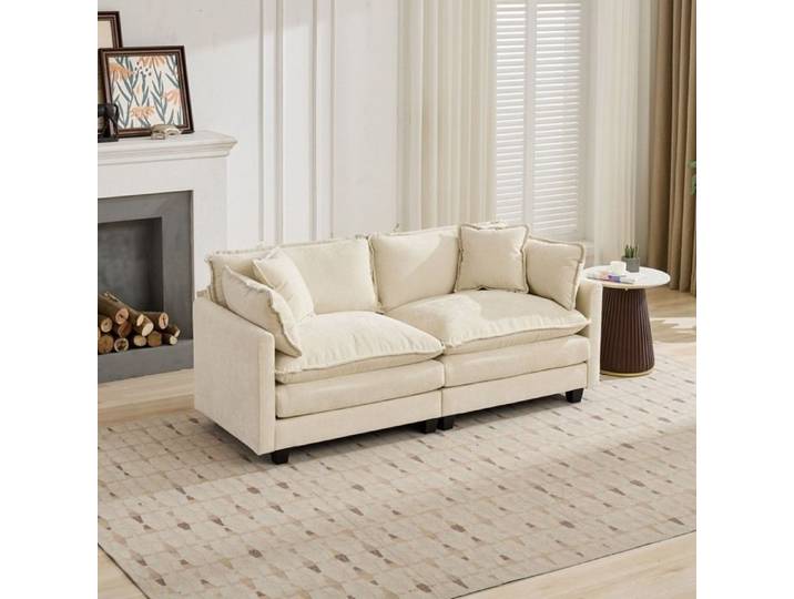 Canapé Cloud LoveSeat (Ottoman n'est pas inclus): Canapé Sectionnel Moderne Pour Chambre à coucher et Appartement de salon Beige