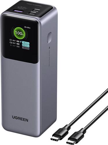 UGREEN Powerbank 25000 mAh USB PD 3.0 Li-Ion Silber Statusanzeige