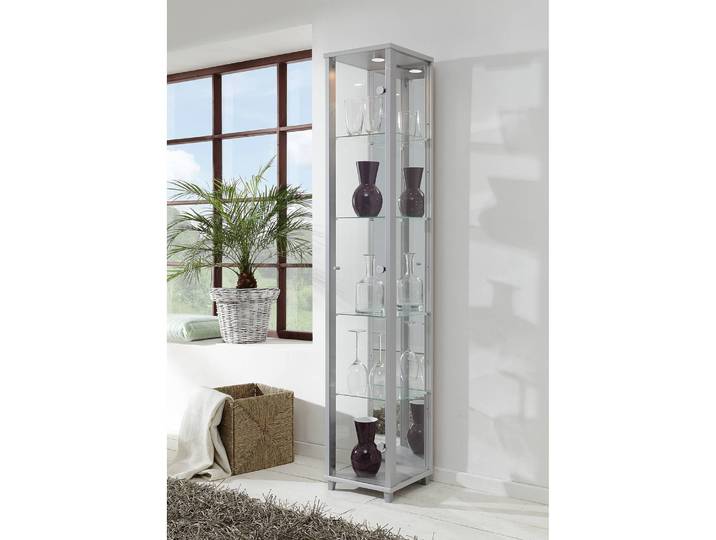 Standvitrine Exhibit I 32 x 172 x 33cm Grau/Silber