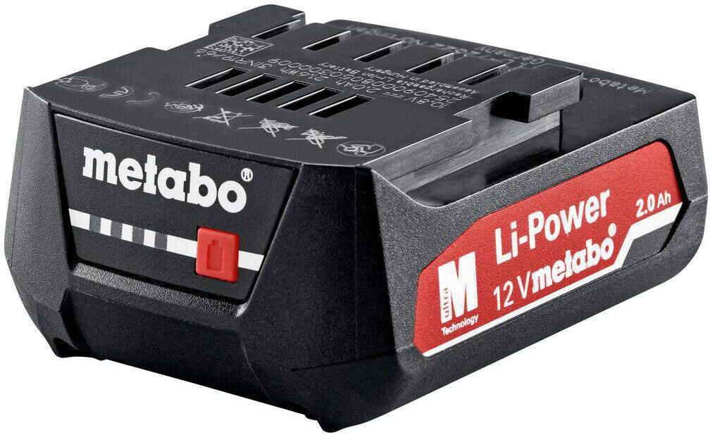 Akku METABO "12 V - 2.0 Ah", schwarz, 12 V, Akkumulatoren, Akku schwarz 12 V