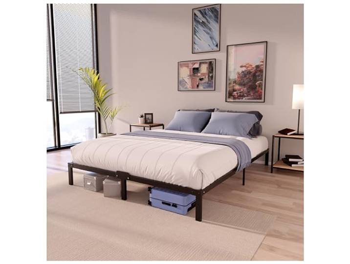 Dreamzie - Bett 200x200 mit Lattenrost aus Metall - 35cm Höhe 32 cm Stauraum · Stabile Konstruktion · Metallrahmen · Leichte Montage · Modernes Design