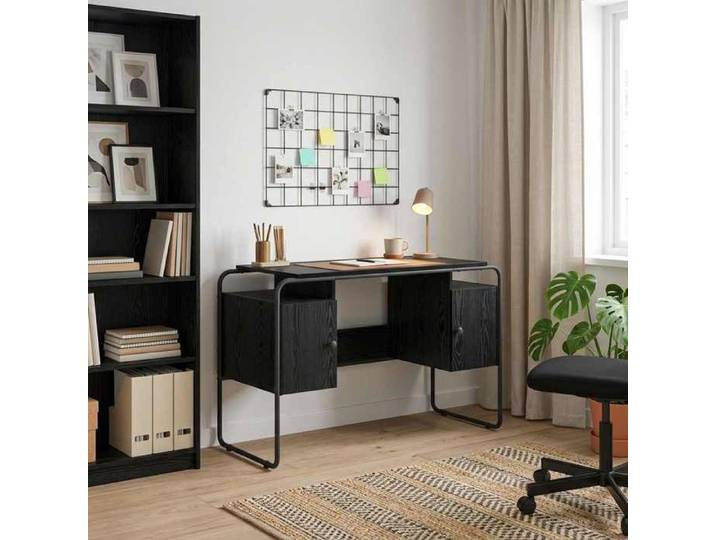 ELORAN®Bureau - avec rangement - Chêne noir - 120x50 5x75 5 cm - Bureau à domicile Moderne_00230043