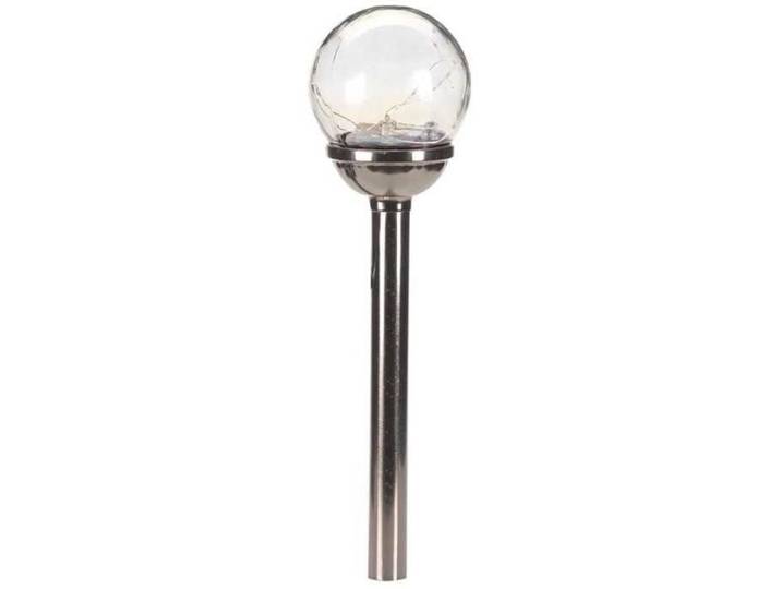 SMART GARDEN Firefly Opale Solar-Stake-Licht Set 4er, LED, opale Glaskugel, Edelstahl, IP44, Dämmerungssensor, 47 x 10 cm
