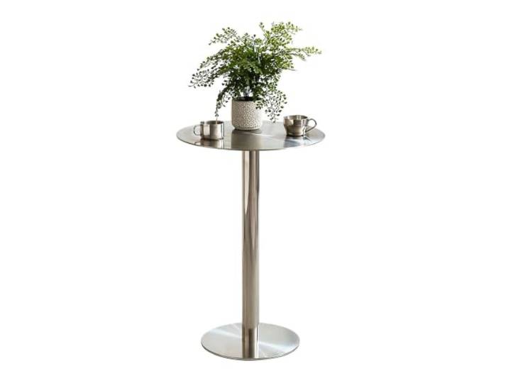 Bartisch aus Edelstahl，rund Bistro-Pub-Tisch hohe Cocktailtische Kaffee-/Getränketisch, kleiner Beistelltisch, Küche, Esszimmer, Schreibtisch, Innen- und Außenbereich(80x80x105cm)